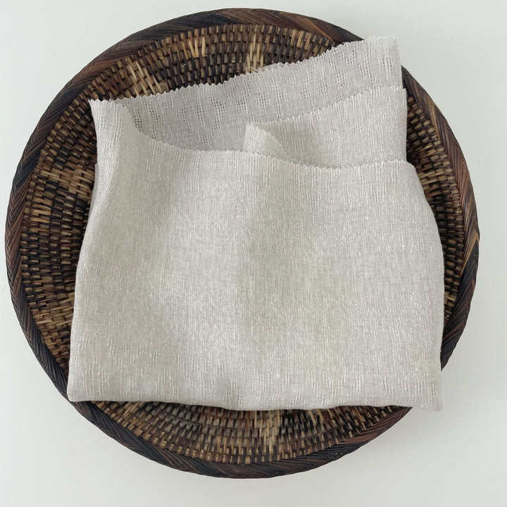 Linen Jacquard Multi Pattern Fabric - The Linen Lab - Blue