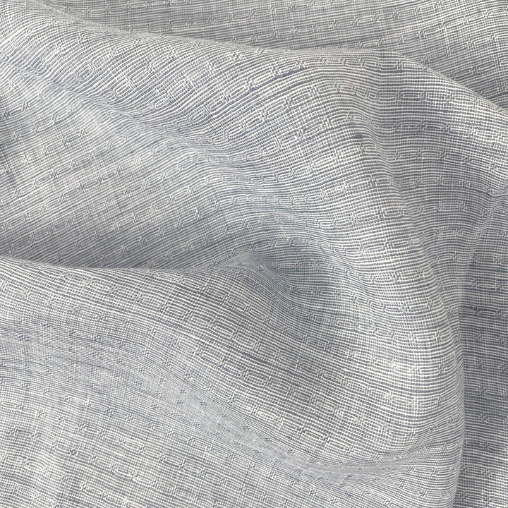 Linen Jacquard Small Pattern Fabric 4888 4887 - The Linen Lab - Blue