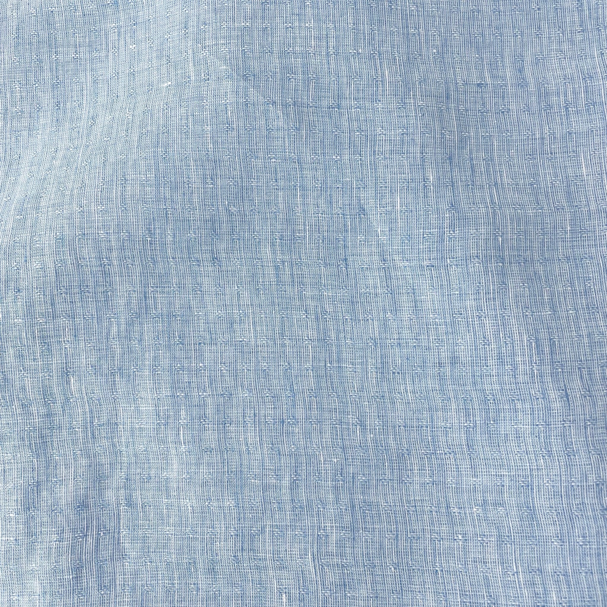 Linen Jacquard Small Pattern Fabric 4888 4887 - The Linen Lab - Blue