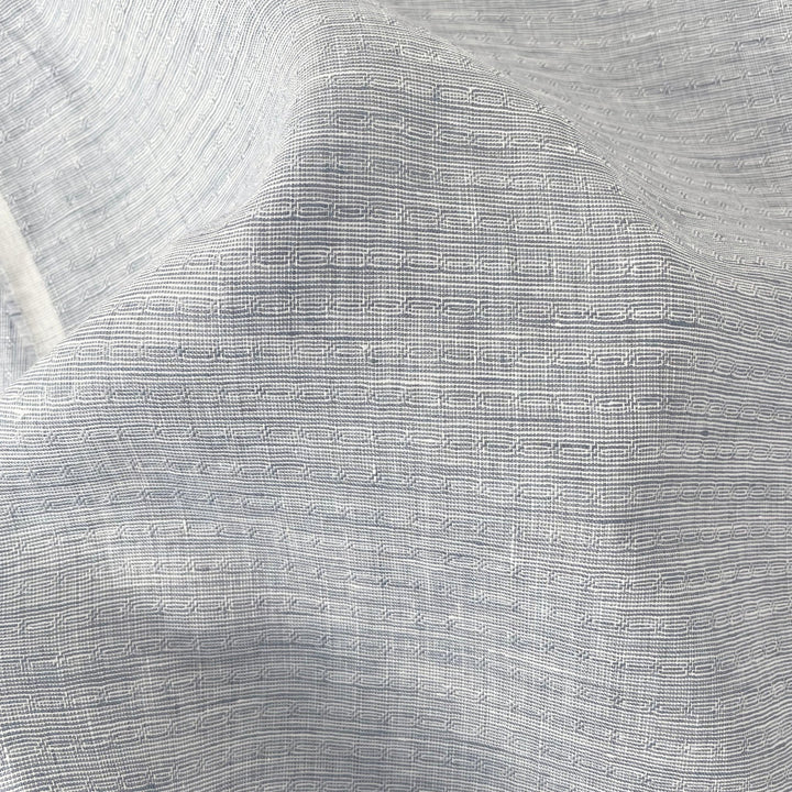 Linen Jacquard Small Pattern Fabric 4888 4887 - The Linen Lab - Blue