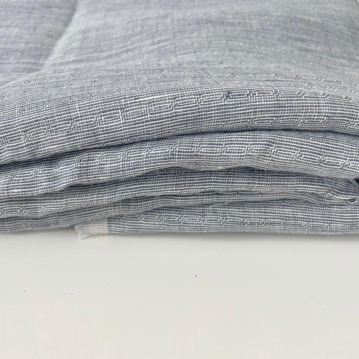Linen Jacquard Small Pattern Fabric 4888 4887 - The Linen Lab - Grey