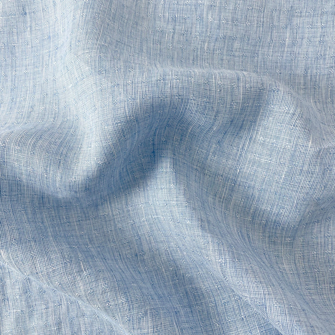 Linen Jacquard Small Pattern Fabric 4888 4887 - The Linen Lab - Grey