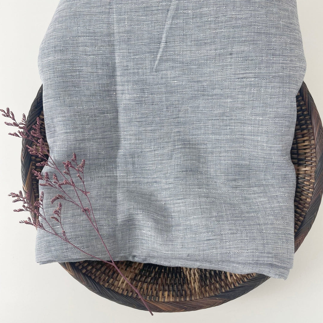 Linen Jacquard Small Pattern Fabric 4888 4887 - The Linen Lab - Grey