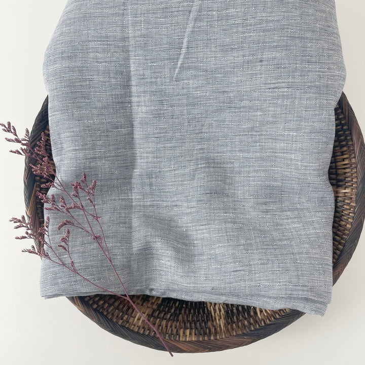 Linen Jacquard Small Pattern Fabric 4888 4887 - The Linen Lab - Grey