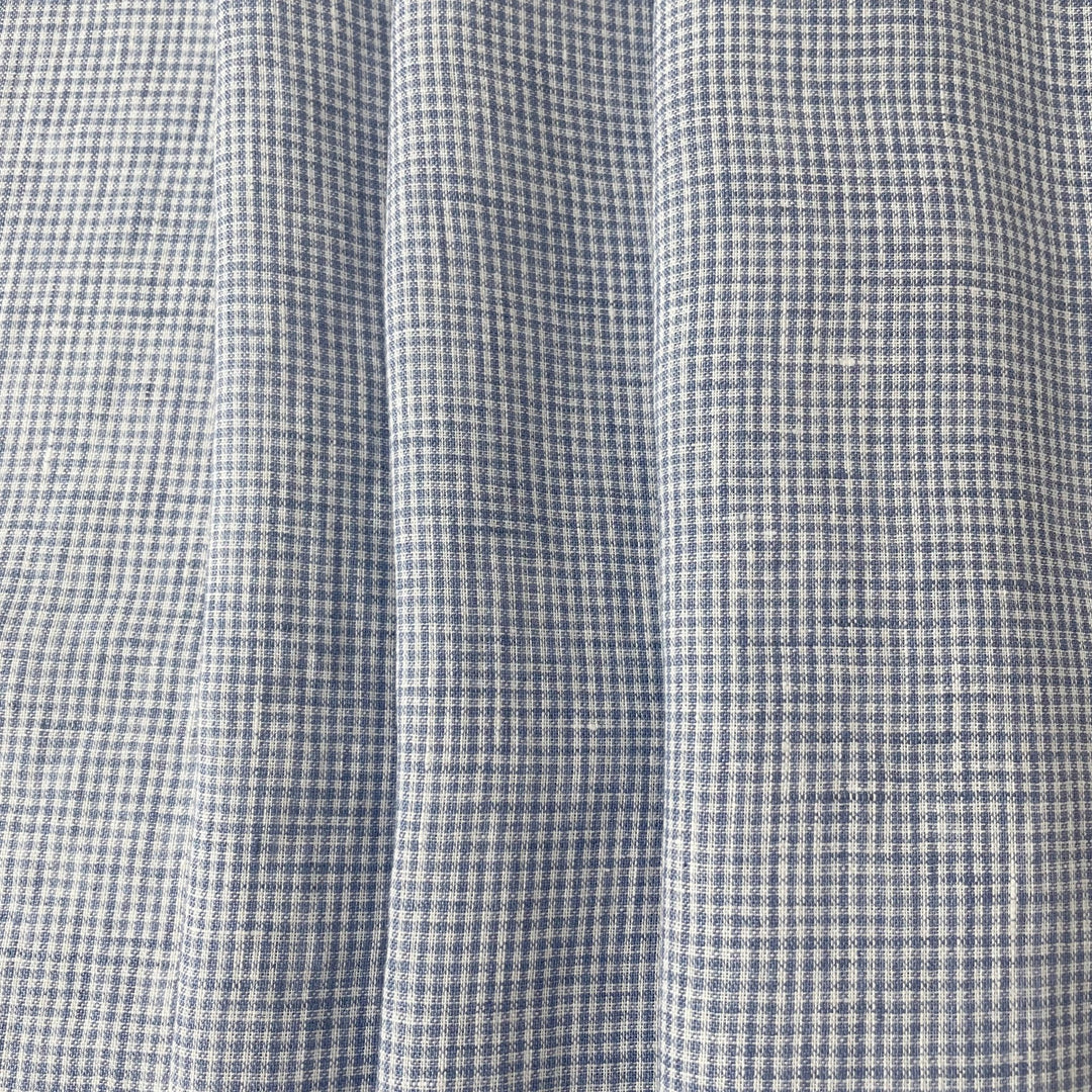 Linen Mini Gingham Check 6793 6794 - The Linen Lab - 6794 BLUE