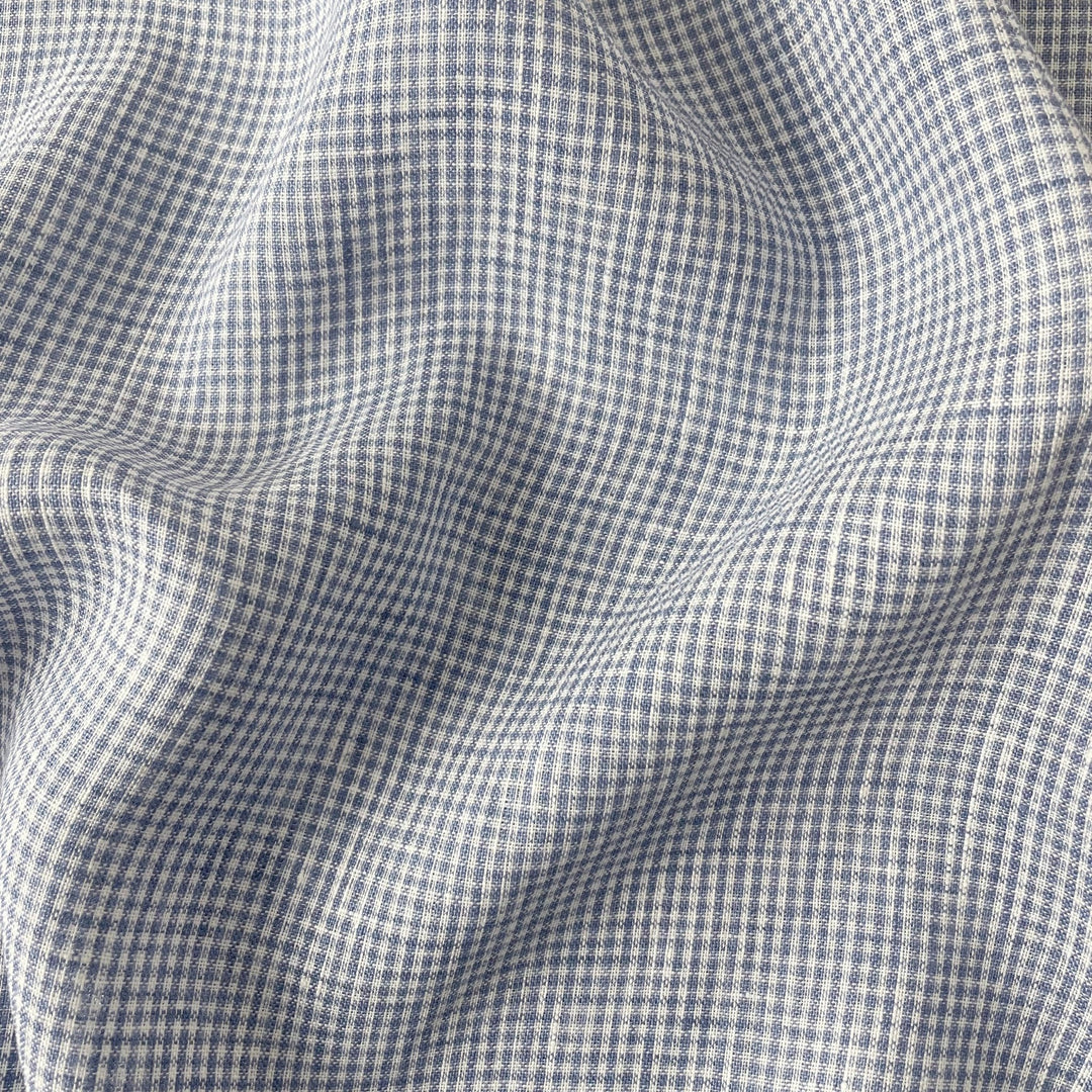 Linen Mini Gingham Check 6793 6794 - The Linen Lab - 6794 BLUE