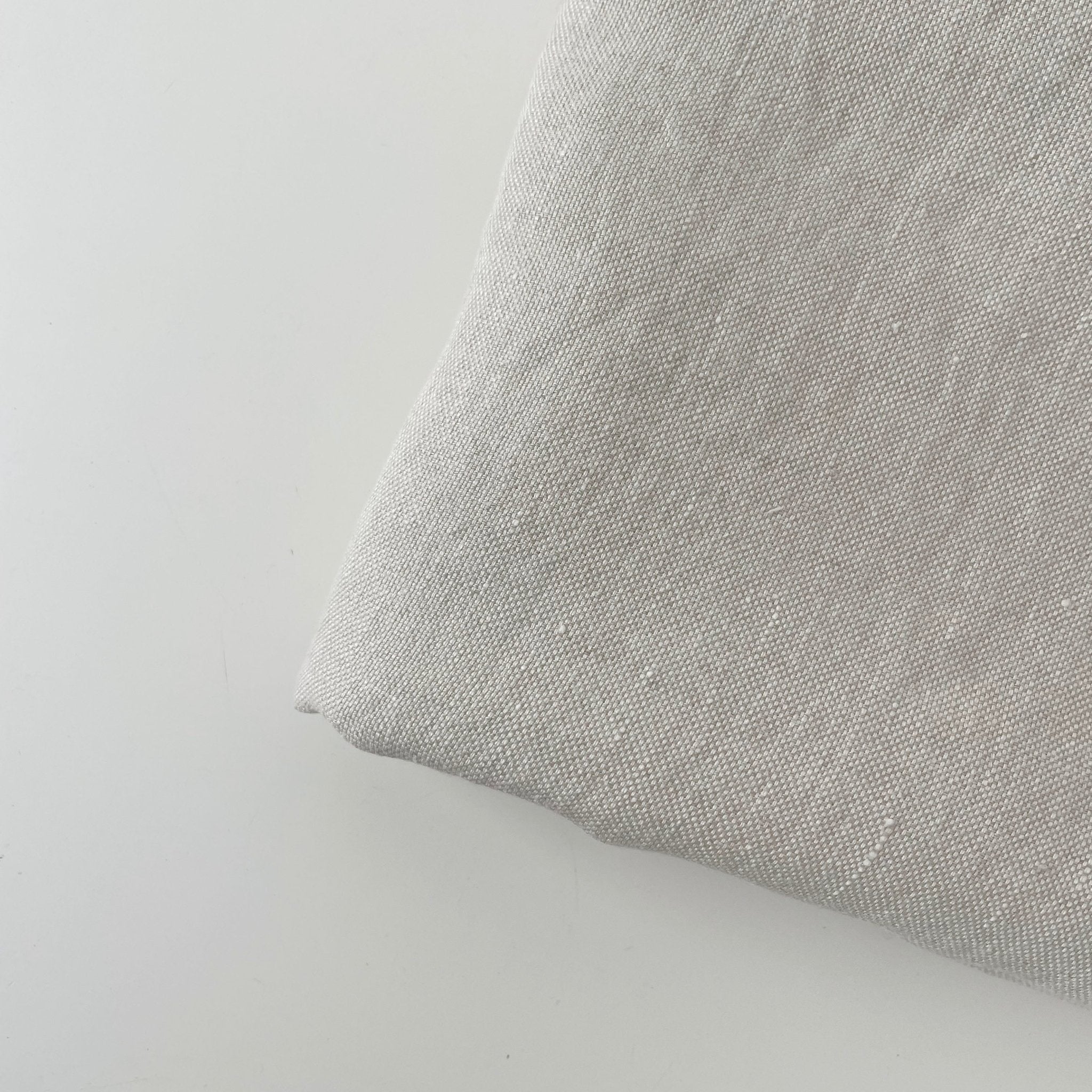 Linen Natural Grey Dot Fabric 7288 7438 - The Linen Lab - Natural