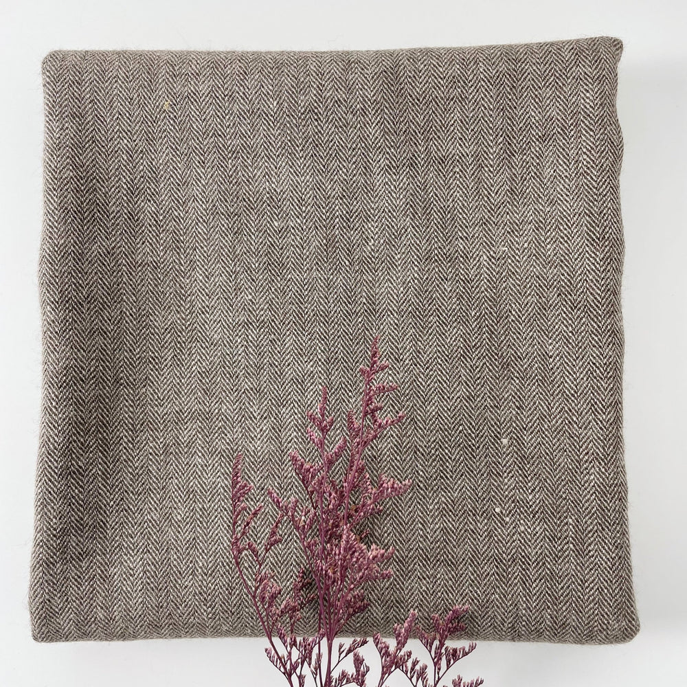Linen Nylon Wool HBT Fabric 7009 7004 7013 7010 - The Linen Lab - 7004 D/BROWN