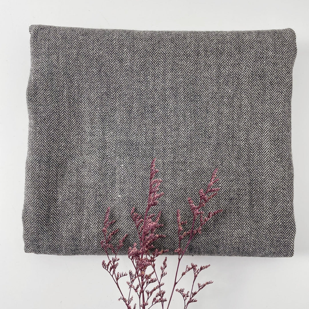 Linen Nylon Wool HBT Fabric 7009 7004 7013 7010 - The Linen Lab - 7009 GREY