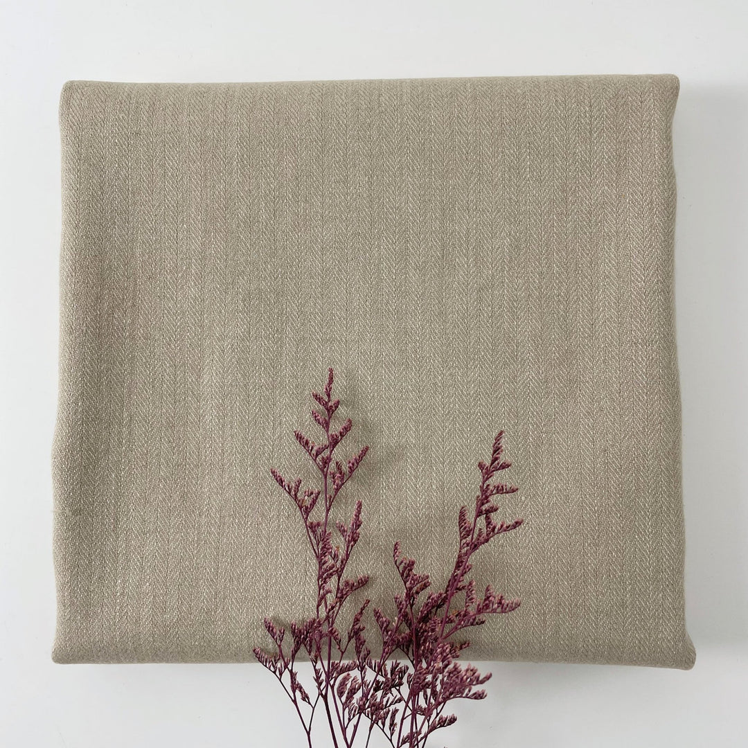 Linen Nylon Wool HBT Fabric 7009 7004 7013 7010 - The Linen Lab - 7010 BEIGE