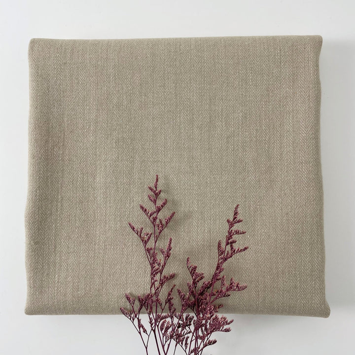 Linen Nylon Wool HBT Fabric 7009 7004 7013 7010 - The Linen Lab - 7010 BEIGE