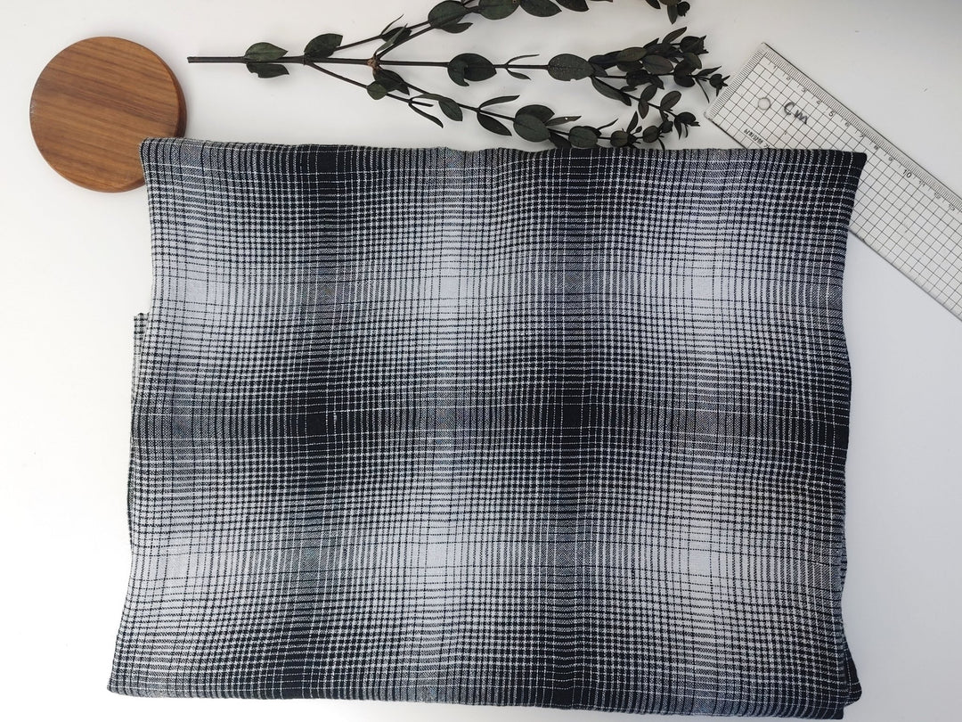 Linen Polyester Gradation Plaid Fabric 7241 7764 7765 7767 7768 7769 - The Linen Lab - Blue(light)
