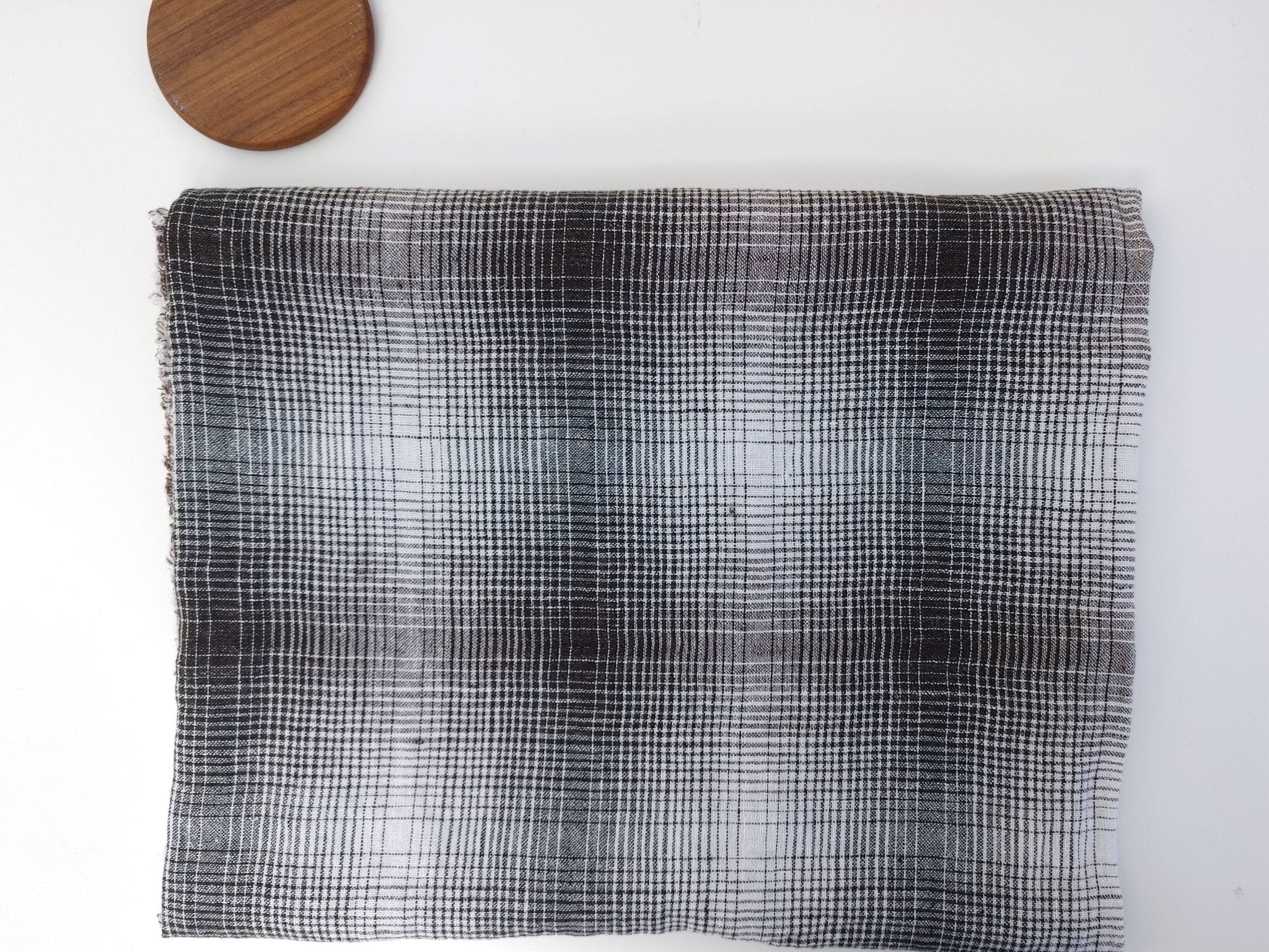 Linen Polyester Gradation Plaid Fabric 7241 7764 7765 7767 7768 7769 - The Linen Lab - Brown
