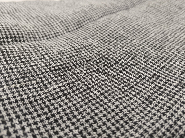 Linen Polyester Houndstooth Starcheck High-Twisted Yarn 7166 - The Linen Lab - Grey