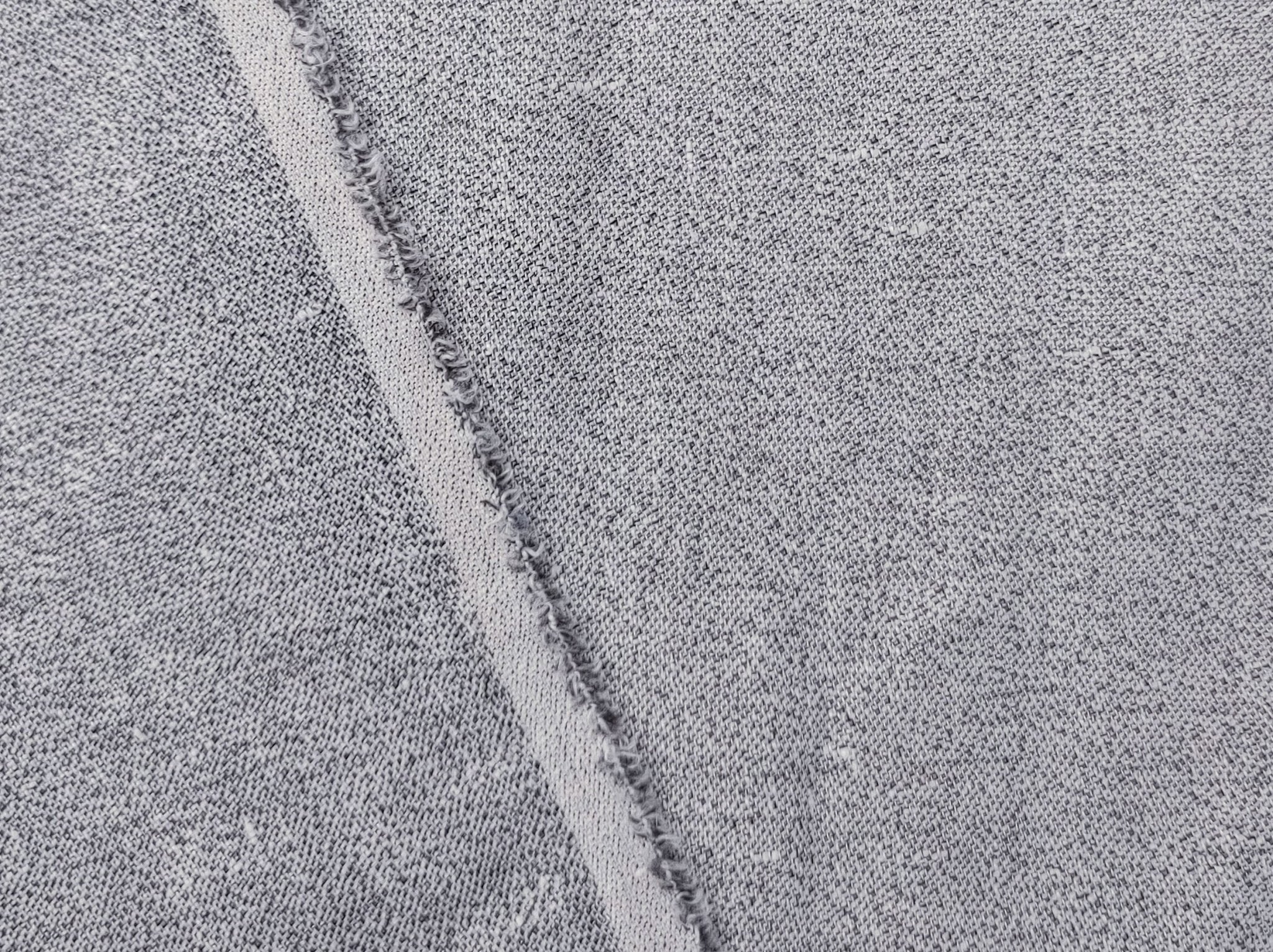 Linen Polyester Twisted Yarn Chambray Fabric in White and Black 3193 - The Linen Lab - Grey