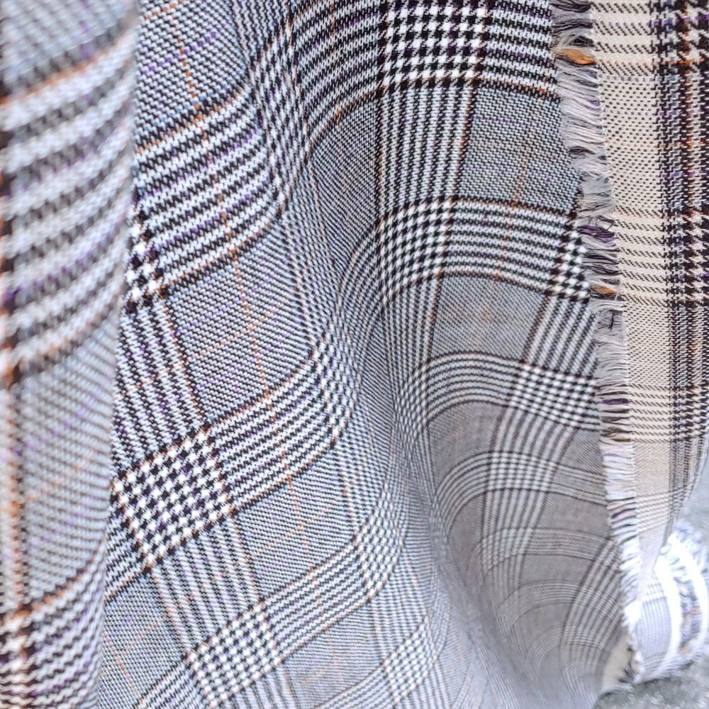 Linen Rayon 4 color Glen Plaid Fabric (6612) - The Linen Lab - Glen Plaid