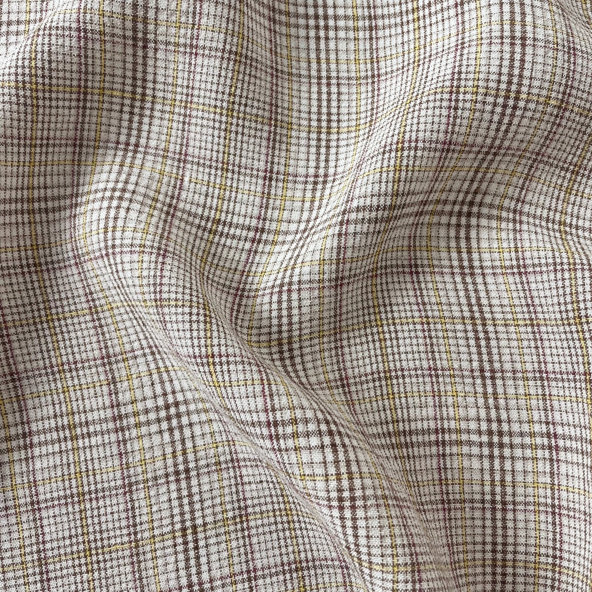 Linen Rayon Cotton Check Fabric 7377 - The Linen Lab - 7377 CHECK