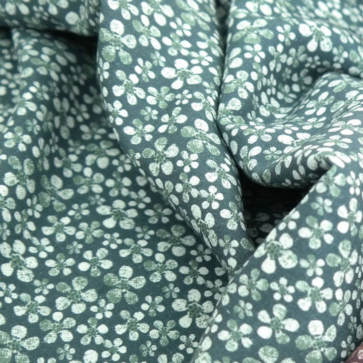 Linen Rayon Fabric Flower Print 7356 7357 - The Linen Lab - BROWN 7356