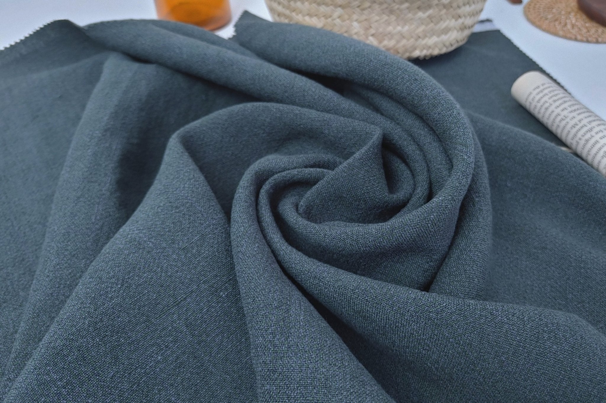 Linen Rayon High Twisted Fabric 4626 - The Linen Lab - Green(Dark)