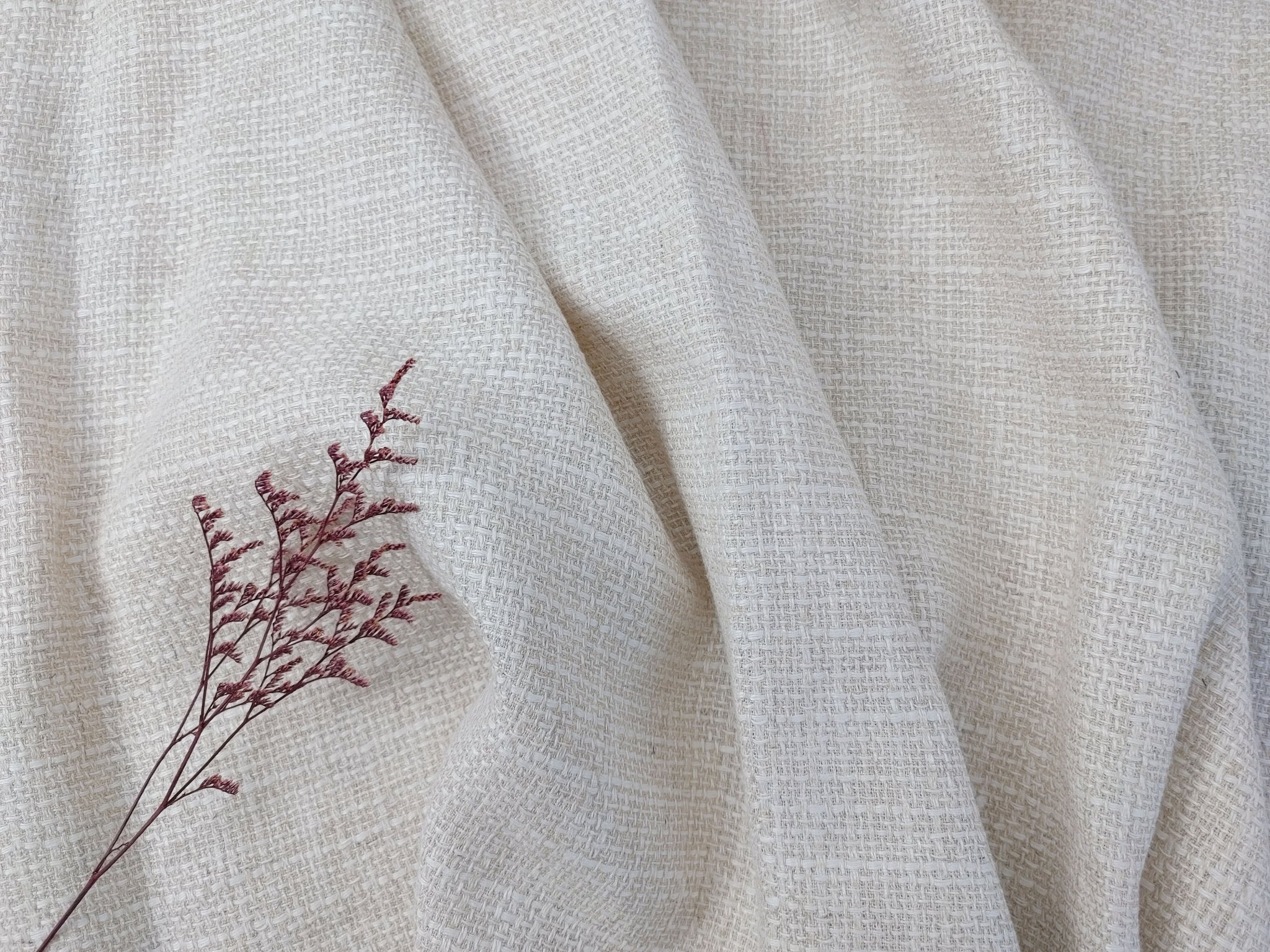 Linen Rayon Natural Tweed Fabric 306 - The Linen Lab - Natural