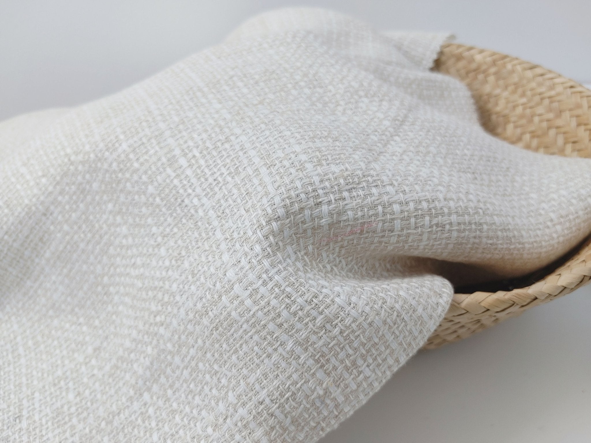 Linen Rayon Natural Tweed Fabric 306 - The Linen Lab - Natural