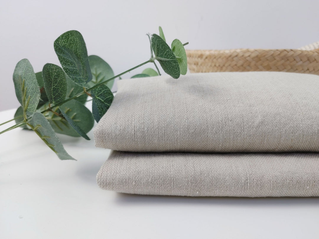 Linen Rayon PU Stretch Dobby Weave Fabric 6643 6644 - The Linen Lab - Natural