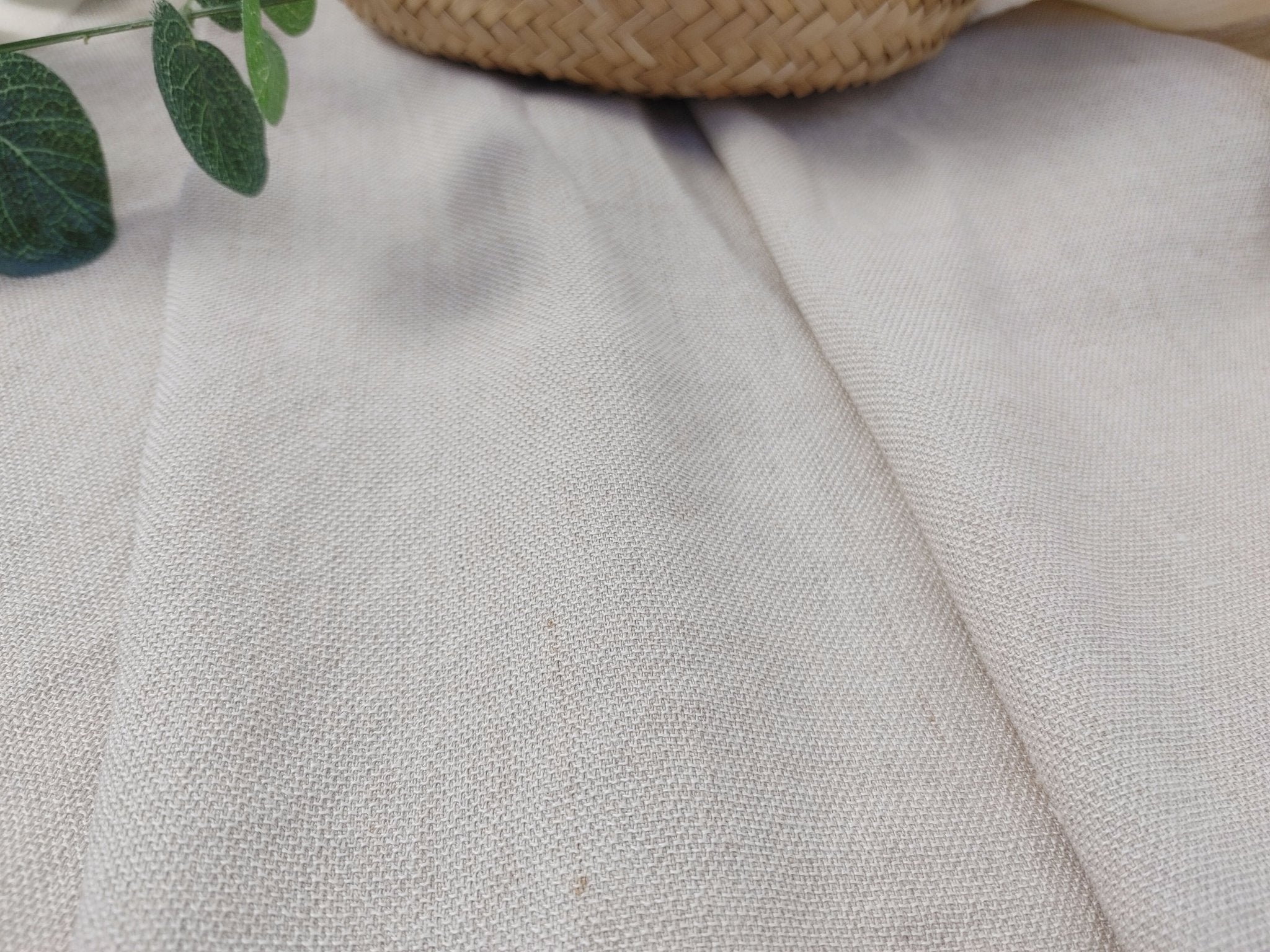 Linen Rayon PU Stretch Dobby Weave Fabric 6643 6644 - The Linen Lab - Natural