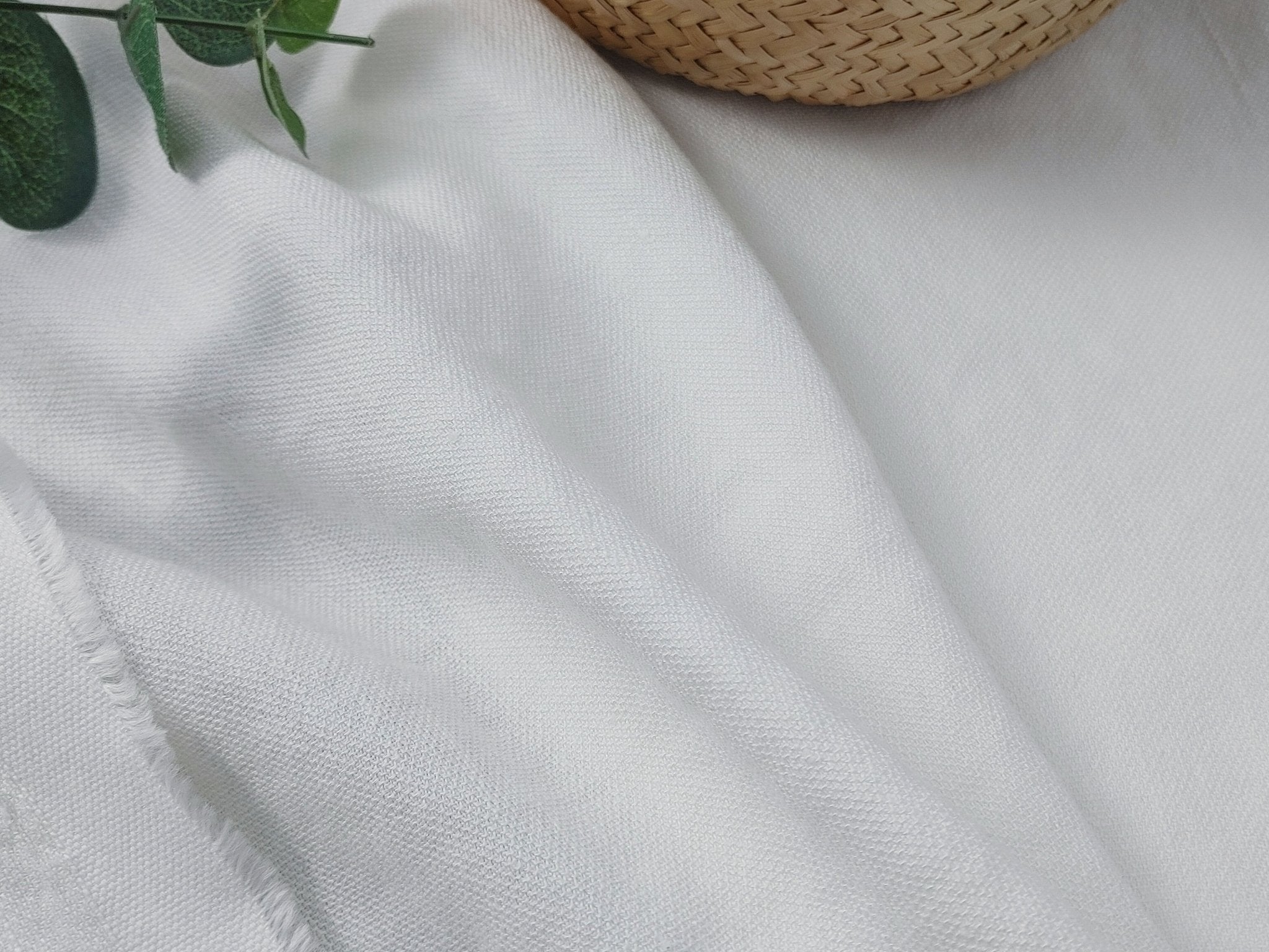 Linen Rayon PU Stretch Dobby Weave Fabric 6643 6644 - The Linen Lab - Natural