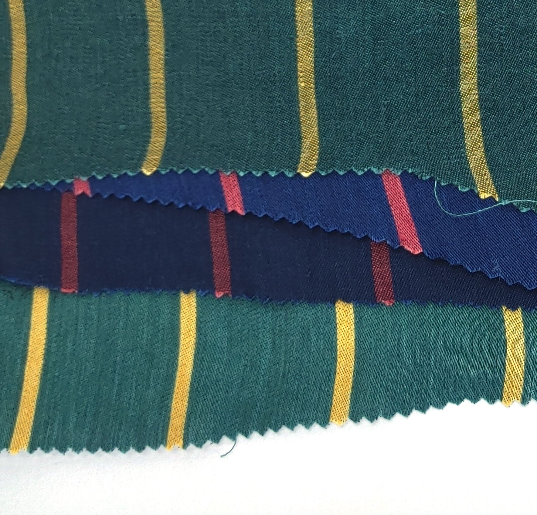 Linen Rayon Satin Stripe Fabric 6567 6568 - The Linen Lab - Navy