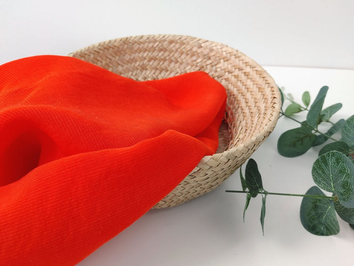 Linen Rayon Solid Fabric with Subtle Wrinkle Effect 7382 7434 - The Linen Lab - Orange
