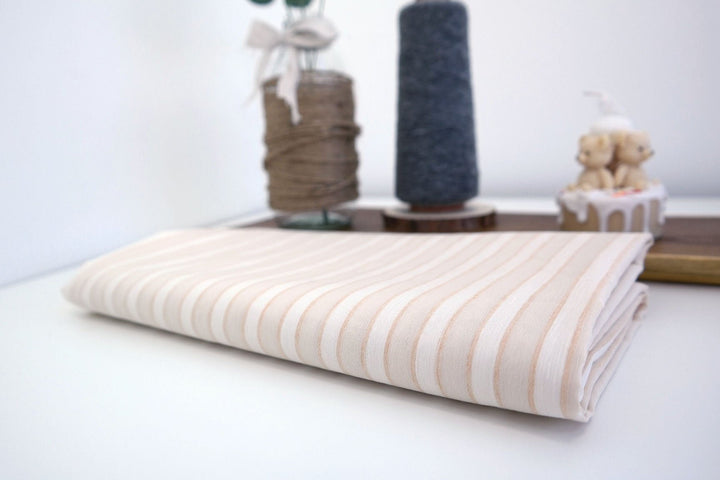 Linen Rayon Stretch Melange Stretch Fabric (6515) - The Linen Lab - Beige