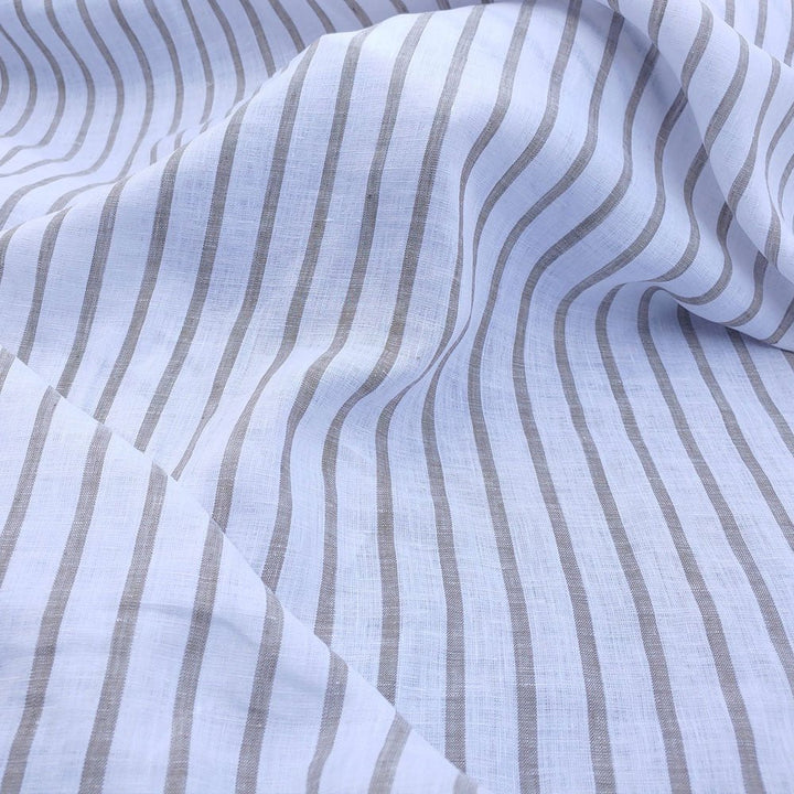 Linen Simple Stripe Fabric (6100 5973 4737 6456 6454 6542) - The Linen Lab - Green