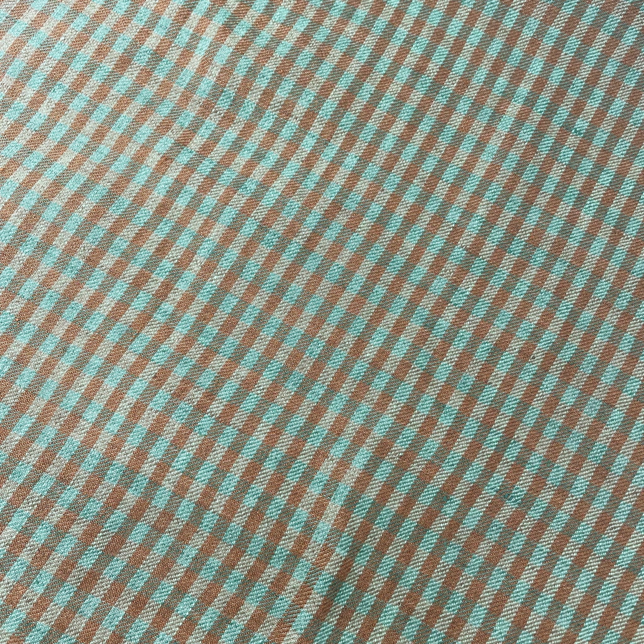Linen Small Green Check Fabric 7568 7569 - The Linen Lab - D/green 7569