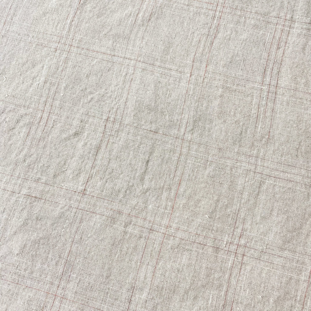 Linen Spaced Dyed Check Fabric 7347 - The Linen Lab - 7347 NATURAL