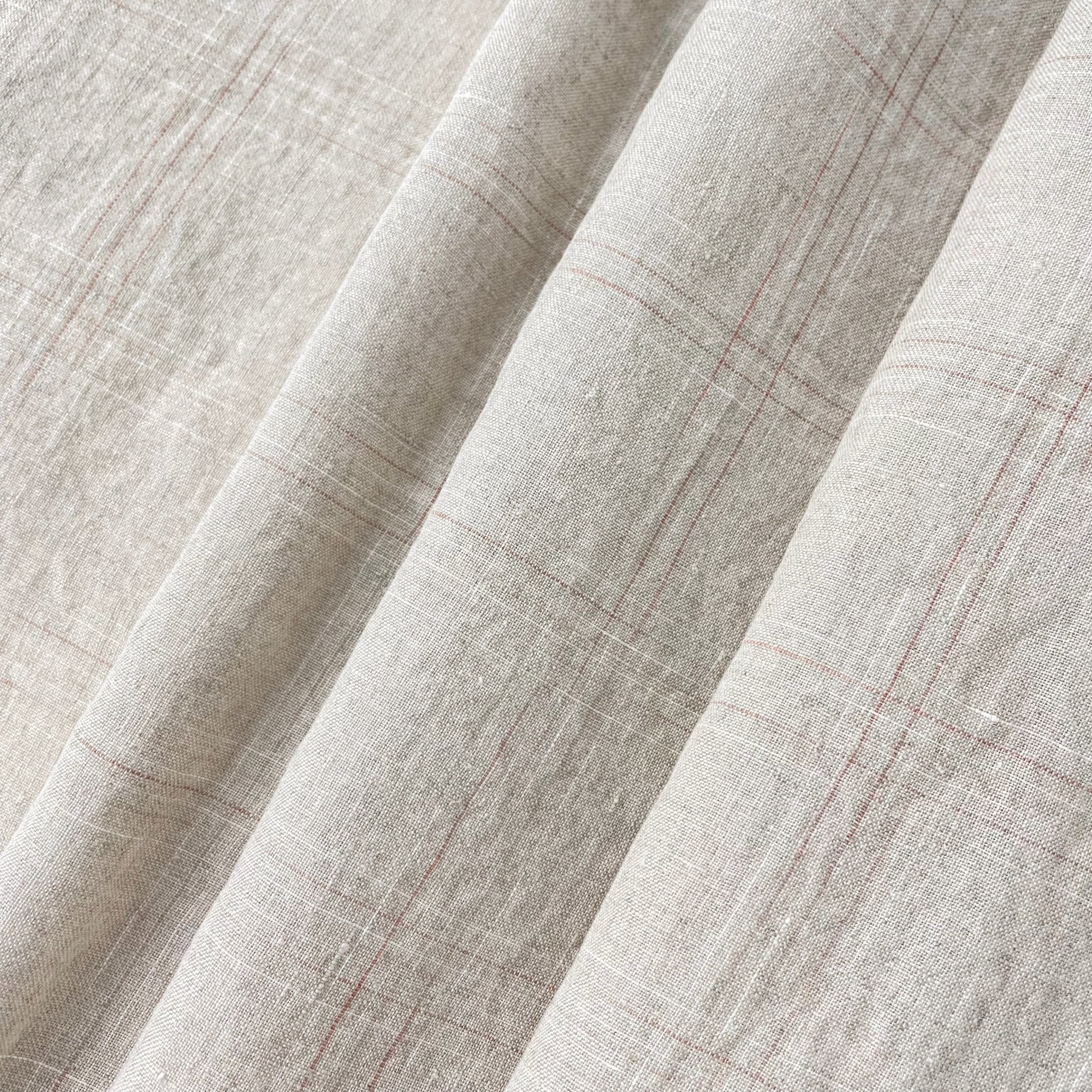 Linen Spaced Dyed Check Fabric 7347 - The Linen Lab - 7347 NATURAL