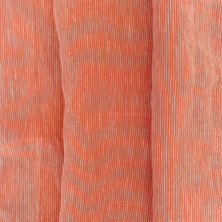 Linen Thin Stripe Fabric - The Linen Lab - Brown