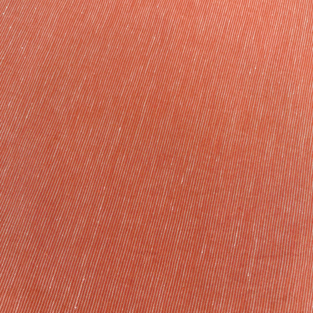Linen Thin Stripe Fabric - The Linen Lab - Orange