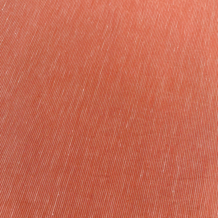 Linen Thin Stripe Fabric - The Linen Lab - Orange