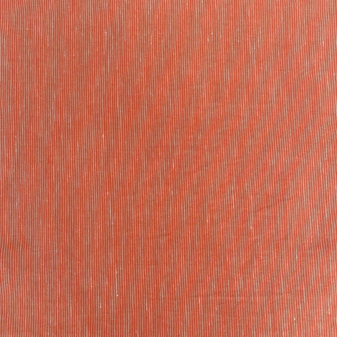 Linen Thin Stripe Fabric - The Linen Lab - Orange