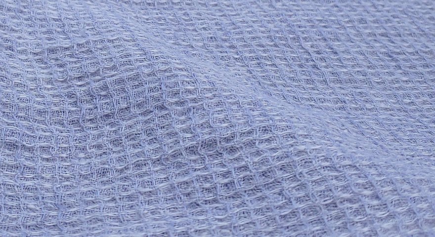 Linen Waffle Tweed Fabric - The Linen Lab - Navy