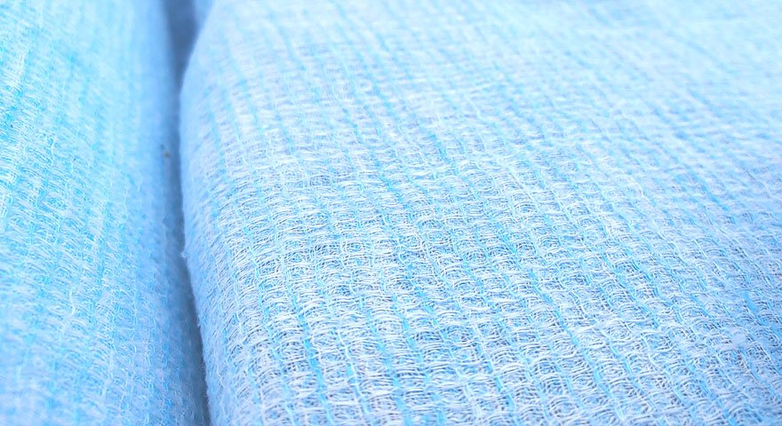 Linen Waffle Tweed Fabric - The Linen Lab - Cobalt Blue