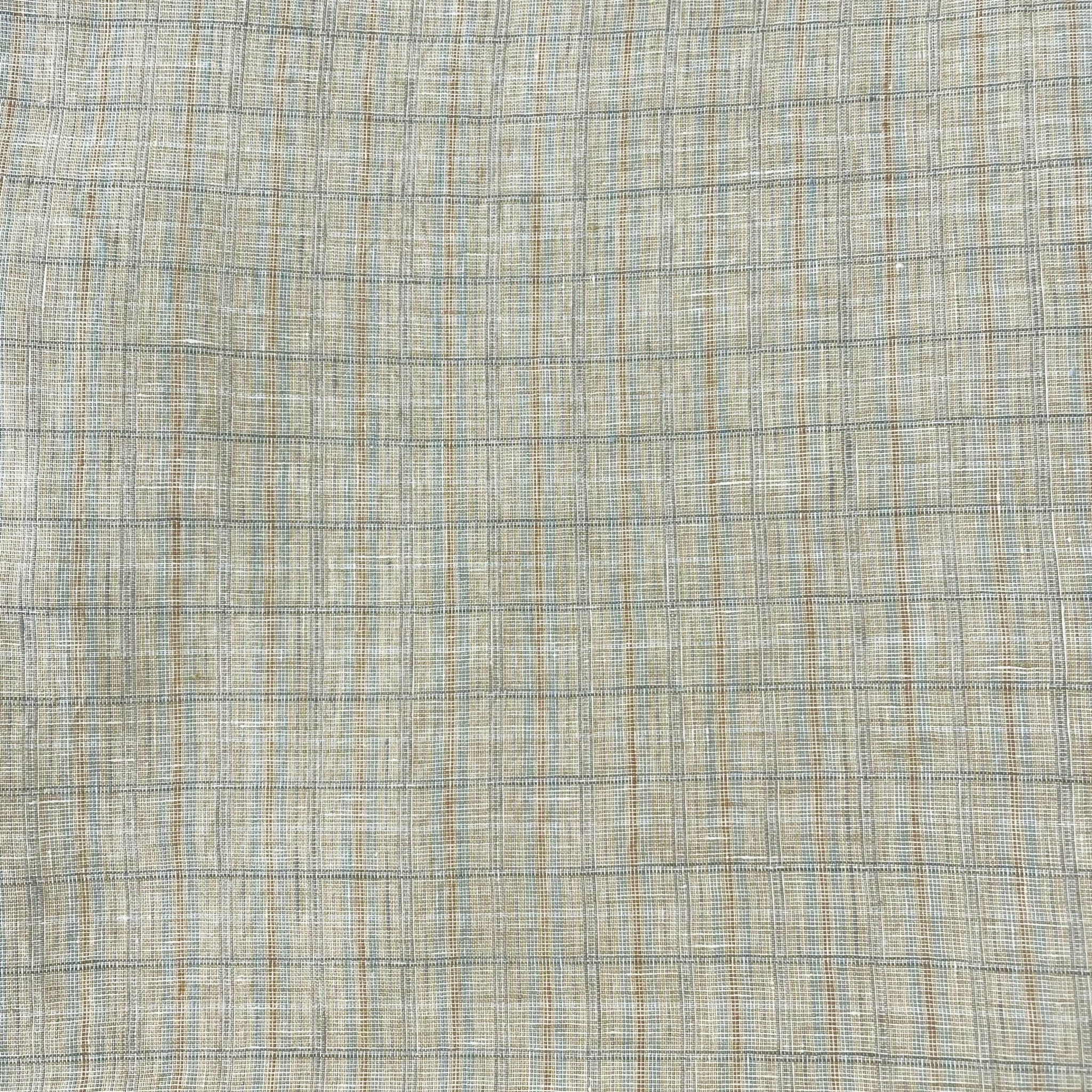 Linen Yellow small check 7364 - The Linen Lab - Beige