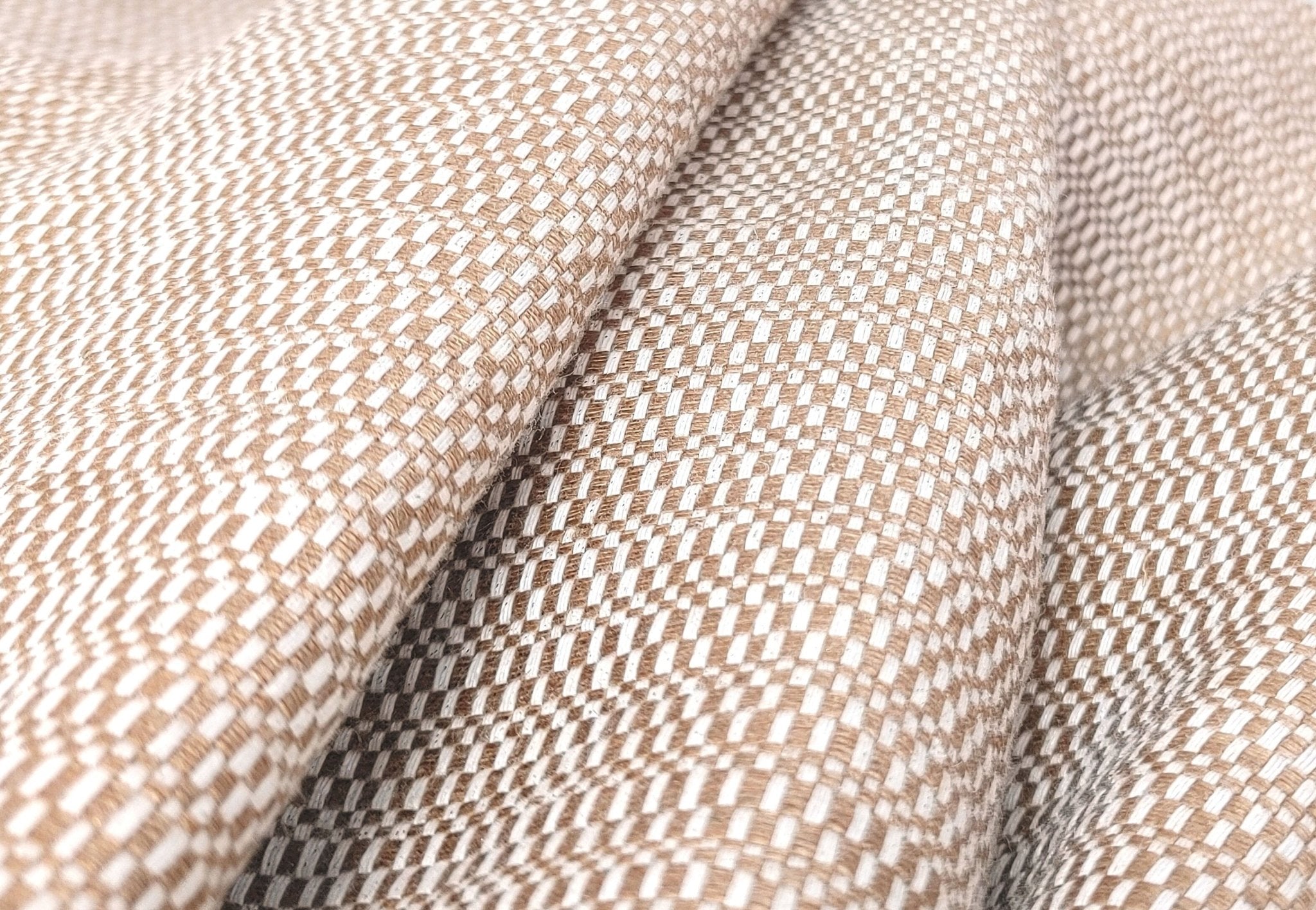 Luminous Linen: 100% Linen Canvas Chambray Fabric with Lurex Foil Print 2340 - The Linen Lab - Beige