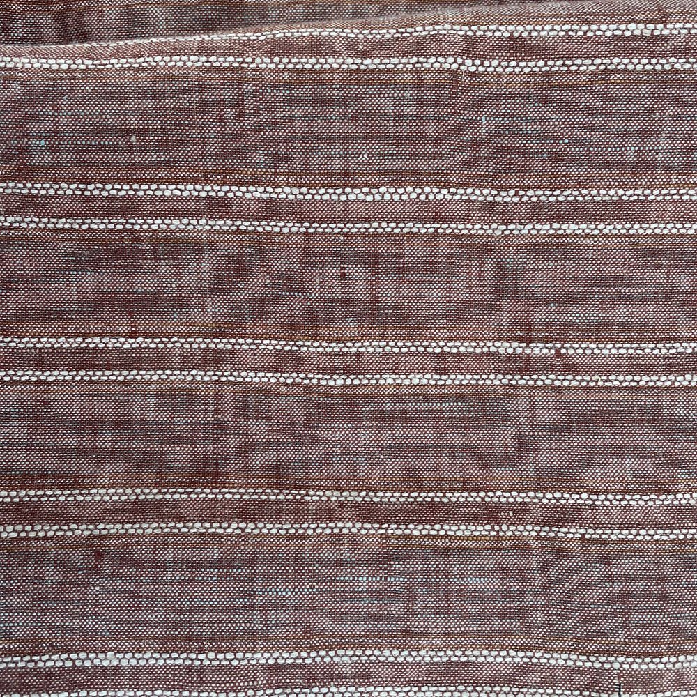 Lurex Linen Stripe Fabric (3127) - The Linen Lab - brown