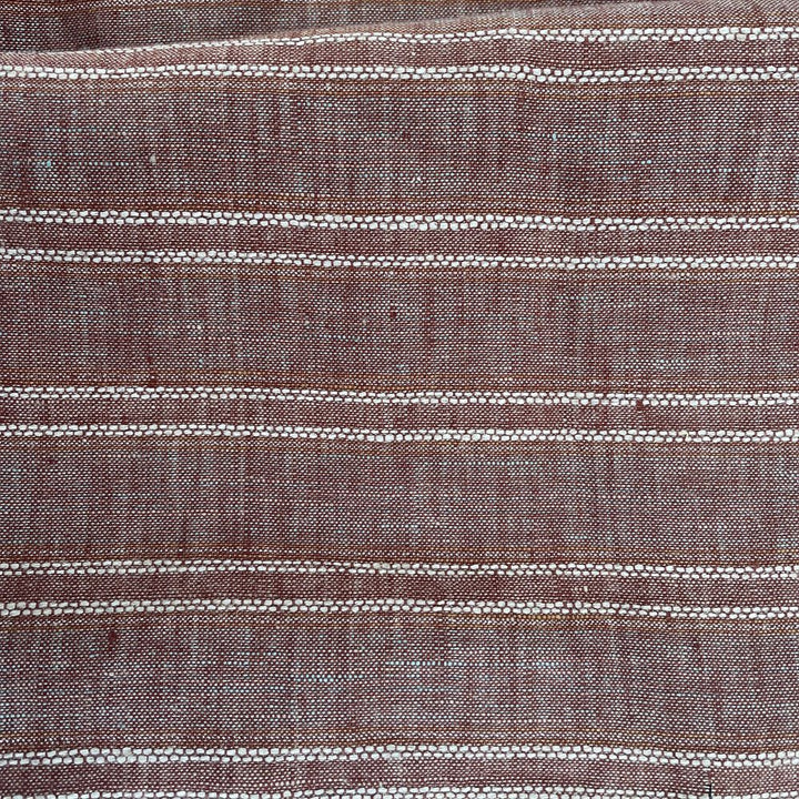 Lurex Linen Stripe Fabric (3127) - The Linen Lab - brown