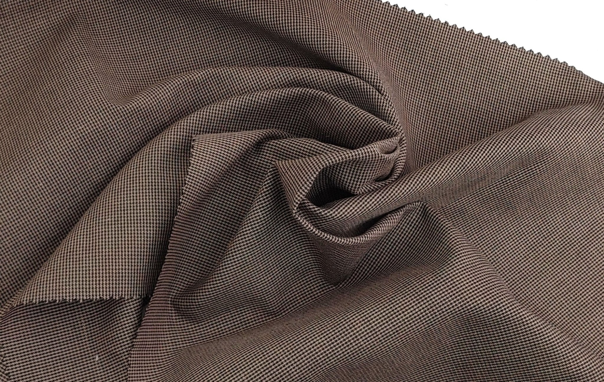 Mini Starcheck Gingham Bliss: Linen Cotton Ramie Fabric 3028 3241 - The Linen Lab - Brown