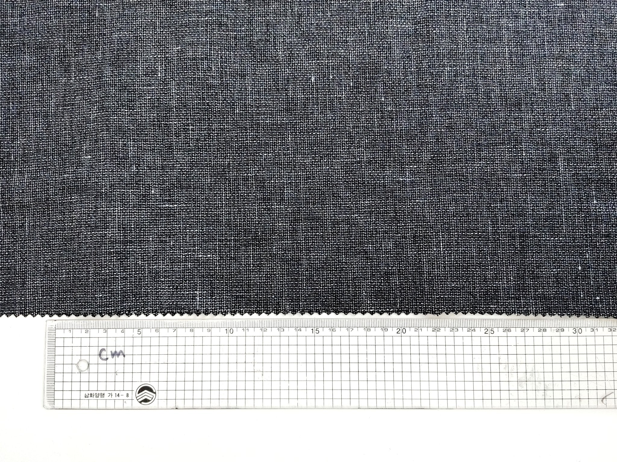 Monochrome Linen Stretch Dobby Fabric 6117 - The Linen Lab - Grey