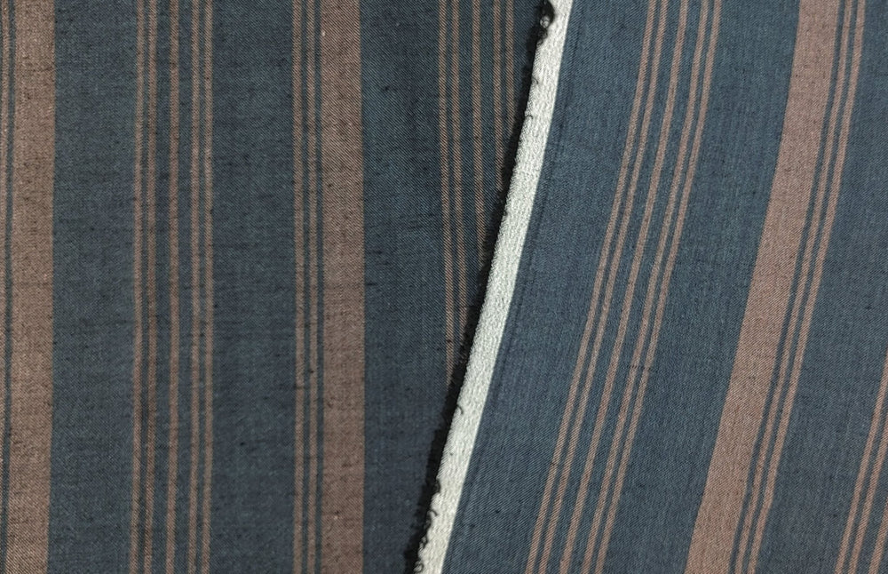 Navy Linen Rayon Twill Fabric 6661 - The Linen Lab - Navy