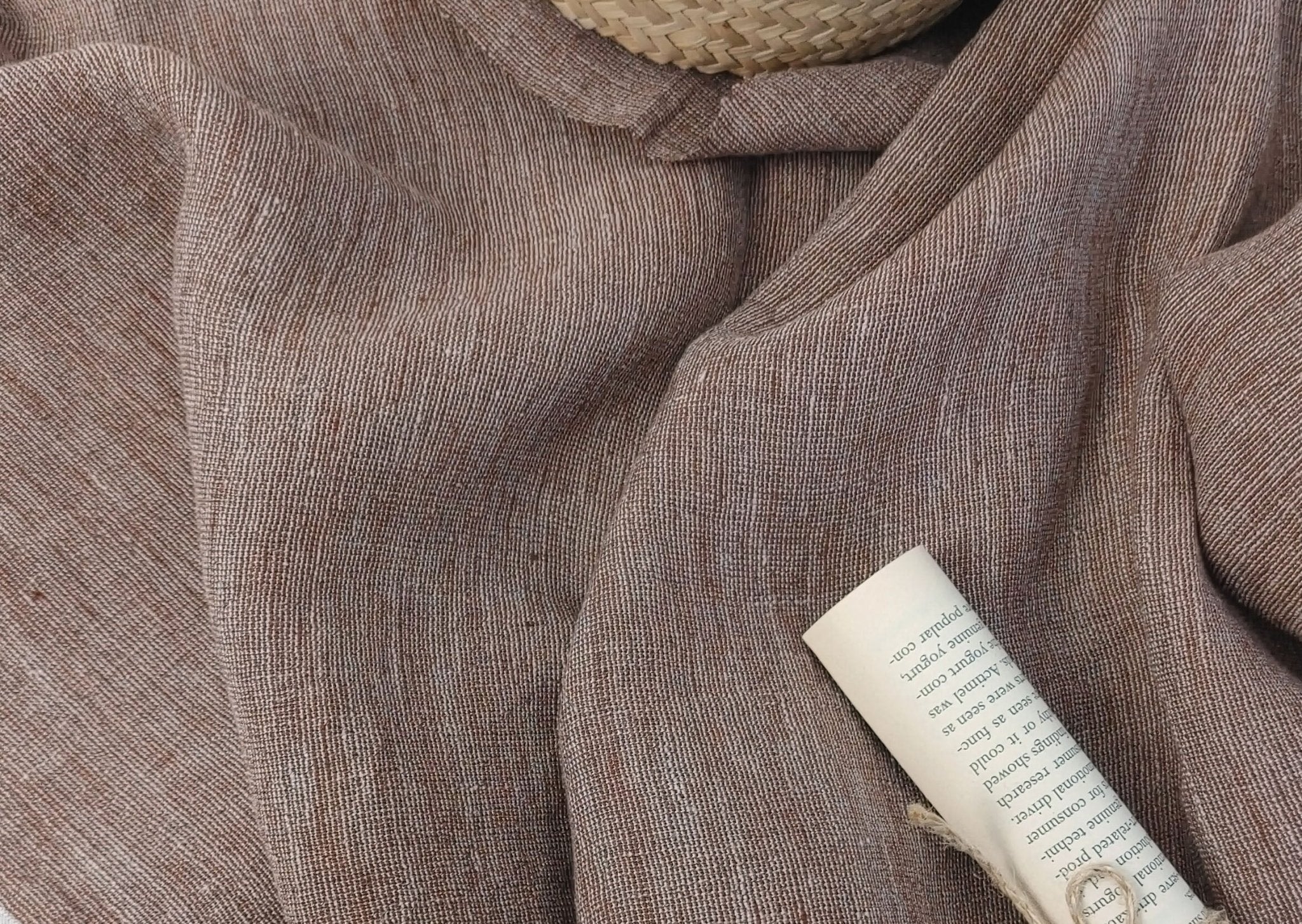 Premium Linen Polyester High Twisted Yarn, 2-Tone Effect Fabric for Elegant Creations 4811 6316 - The Linen Lab - Brown