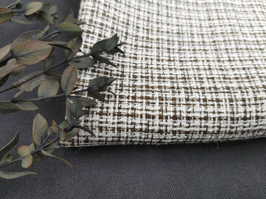 Radiant Ramie Elegance: A Light-Weight Tweed Infused with Metallic Lurex Brilliance 1699 - The Linen Lab - Grey